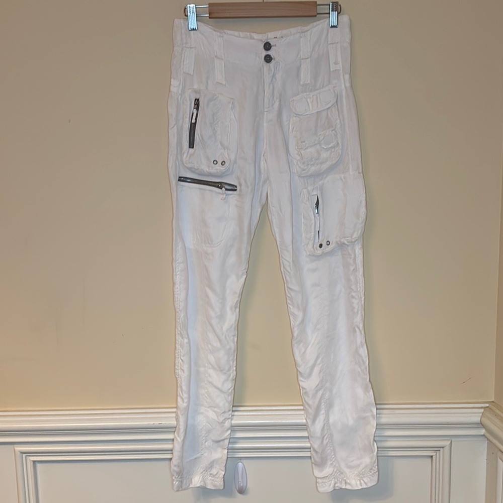 Johnny Was Pete & Greta Marika Cargo Pant in White Size 8